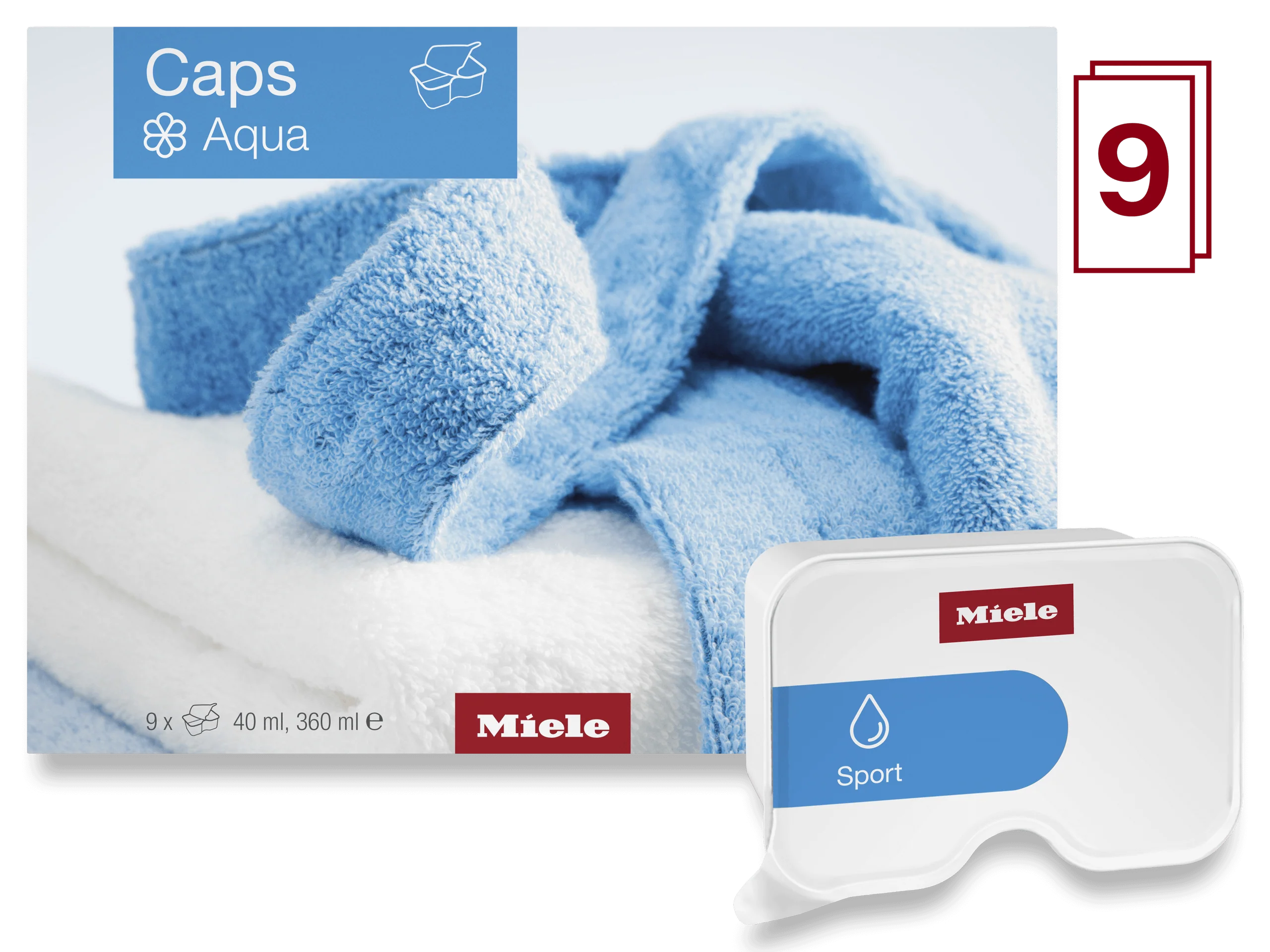 Miele WACSOA0902L Aqua Capsules - 9-Pack Of Fabric Softener For Freshly Scented Laundry. Easyopen. - Image 3