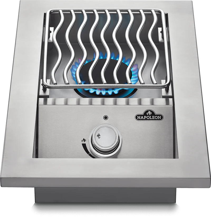 Napoleon Bbq BI10RTNSS Built-In 500 Series Single Range Top Burner With Stainless Steel Cover , Stainless Steel , Natural Gas