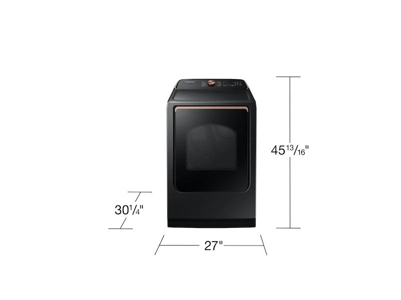 Samsung DVG54CG7550V 7.4 Cu. Ft. Smart Gas Dryer With Pet Care Dry And Steam Sanitize+ In Brushed Black - Image 2