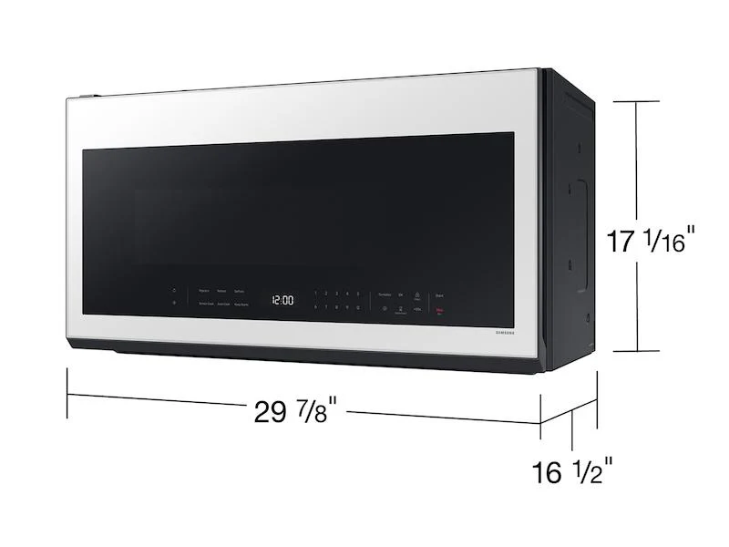 Samsung ME21DB630012 Bespoke 2.1 Cu. Ft. Over-The-Range Microwave With Wi-Fi In White Glass - Image 2
