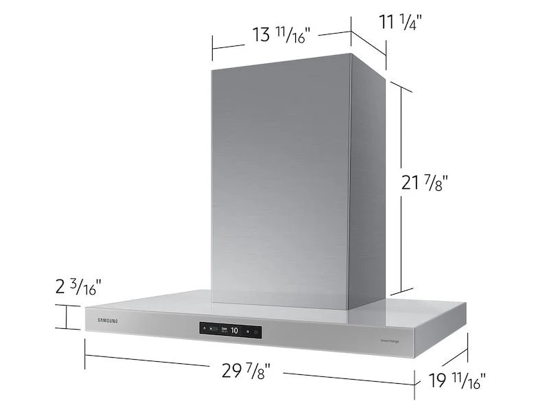 Samsung NK30CB700WCG 30" Bespoke Smart Wall Mount Hood With Lcd Display In Clean Grey - Image 2