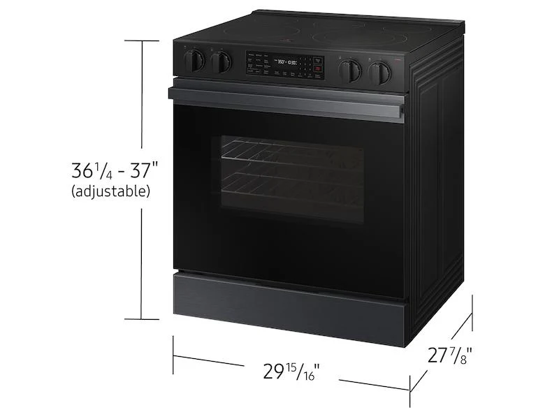Samsung NSE6DG8100MT Bespoke 6.3 Cu. Ft. Smart Slide-In Electric Range With Precision Knobs In Matte Black Steel - Image 2