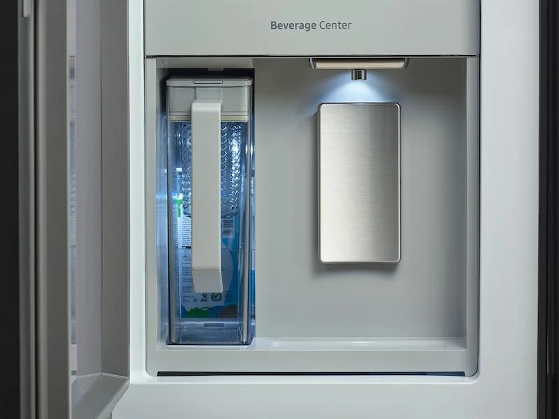 Samsung RF23DB990012 Bespoke Counter Depth 4-Door Flex™ Refrigerator (23 Cu. Ft.) With Ai Family Hub+™ And Ai Vision Inside™ In White Glass - Image 3