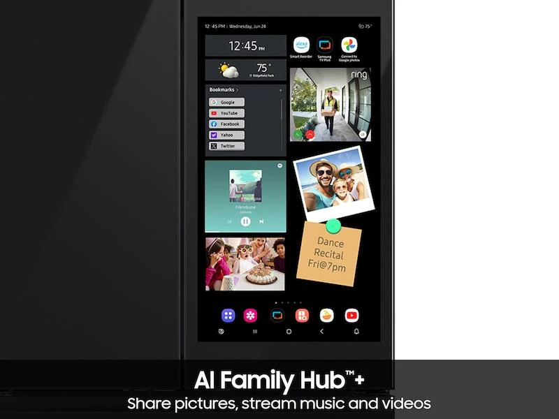 Samsung RF90F23AECE Bespoke 23 Cu. Ft. Counter Depth 4-Door French Door Refrigerator With Ai Family Hub™+ Ai Vision Inside™ In Charcoal Glass And Black/Charcoal - Image 7