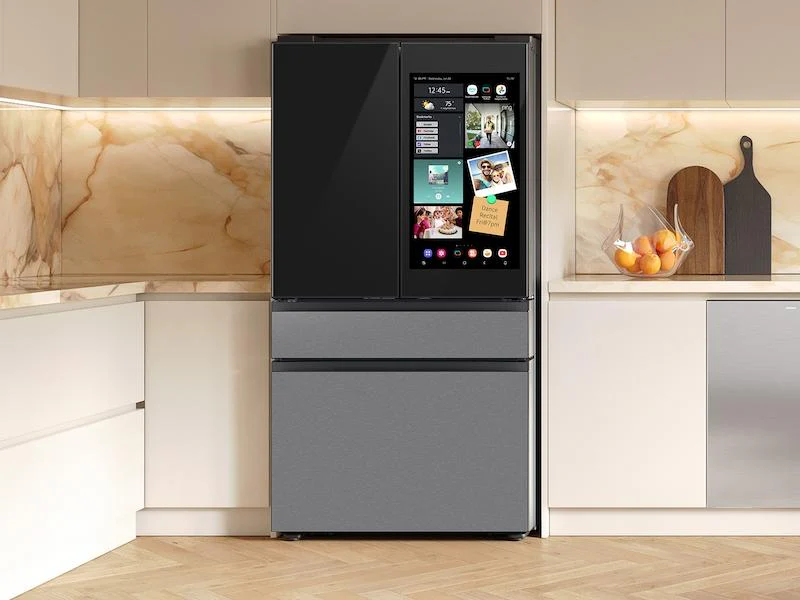 Samsung RF90F29AECR Bespoke 29 Cu. Ft. 4-Door French Door Refrigerator With Ai Family Hub™+ & Ai Vision Inside™ In Charcoal Glass And Stainless Steel - Image 10