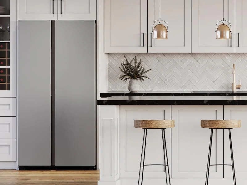 Samsung RS23CB7600QL Bespoke Counter Depth Side-By-Side 23 Cu. Ft. Refrigerator With Beverage Center™ In Stainless Steel - Image 4