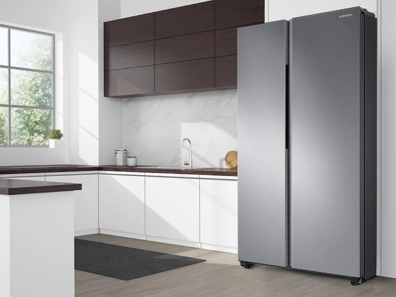 Samsung RS28A500ASR 28 Cu. Ft. Smart Side-By-Side Refrigerator In Stainless Steel - Image 3