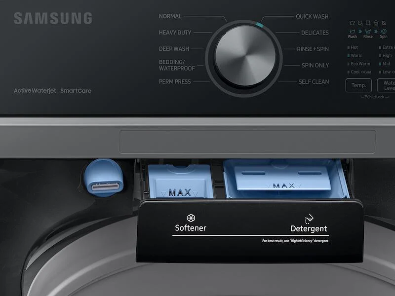 Samsung WA44A3405AV 4.4 Cu. Ft. Top Load Washer With Activewave™ Agitator And Active Waterjet In Brushed Black - Image 9
