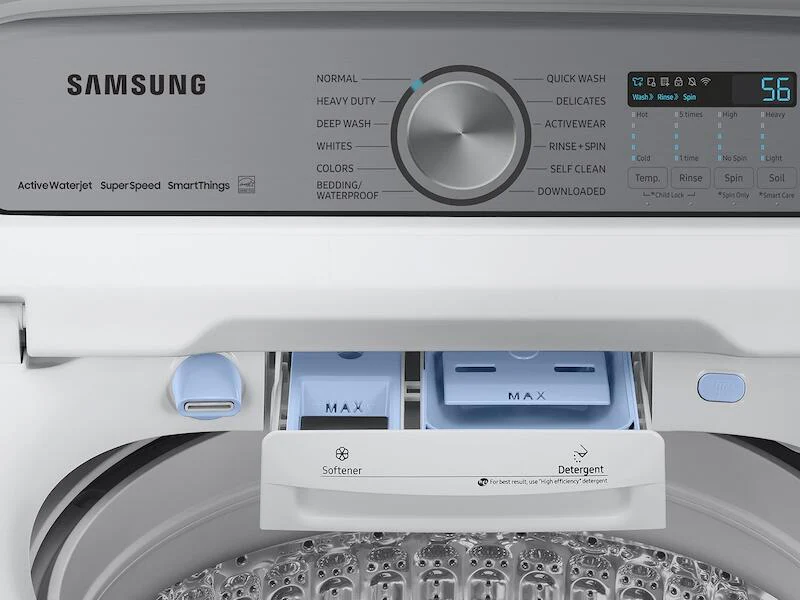 Samsung WA52A5500AW 5.2 Cu. Ft. Large Capacity Smart Top Load Washer With Super Speed Wash In White - Image 8