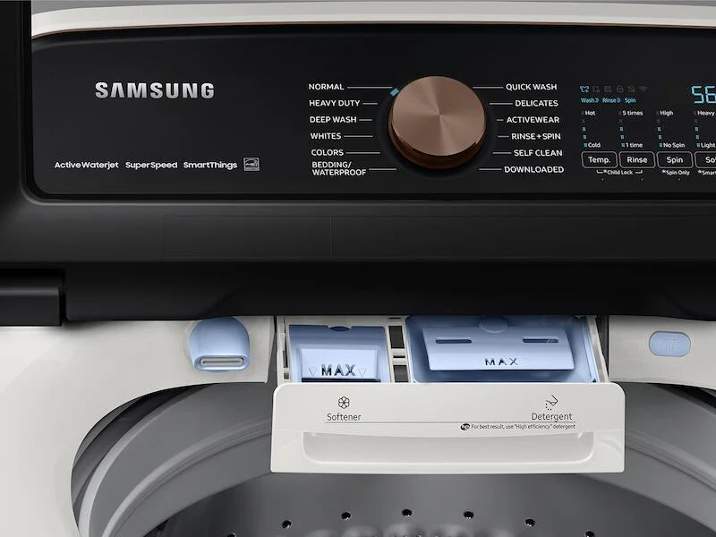 Samsung WA55A7300AE 5.5 Cu. Ft. Extra-Large Capacity Smart Top Load Washer With Super Speed Wash In Ivory - Image 9