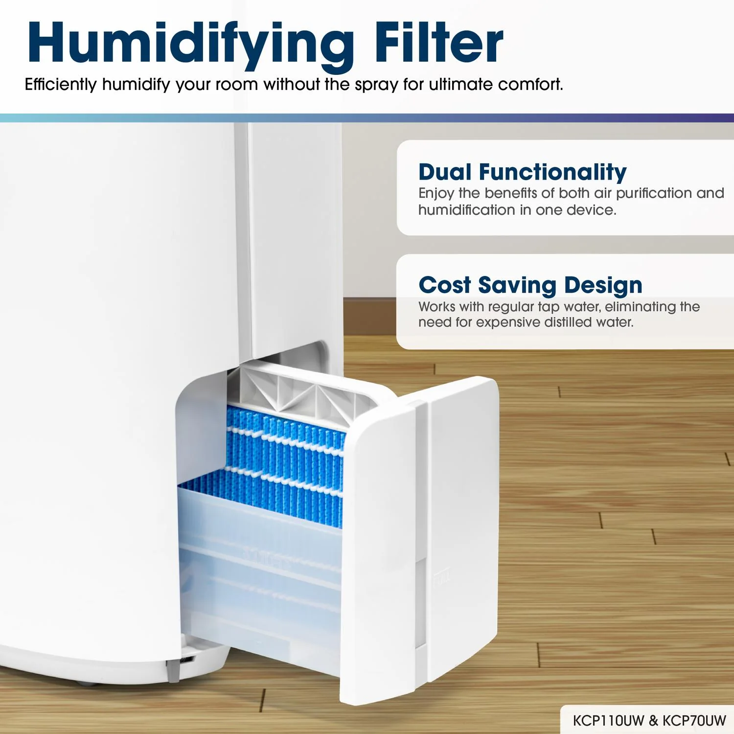 Sharp KCP70UW Sharp Smart Plasmacluster Ion Air Purifier With True Hepa + Humidifier For Large Rooms - Image 9