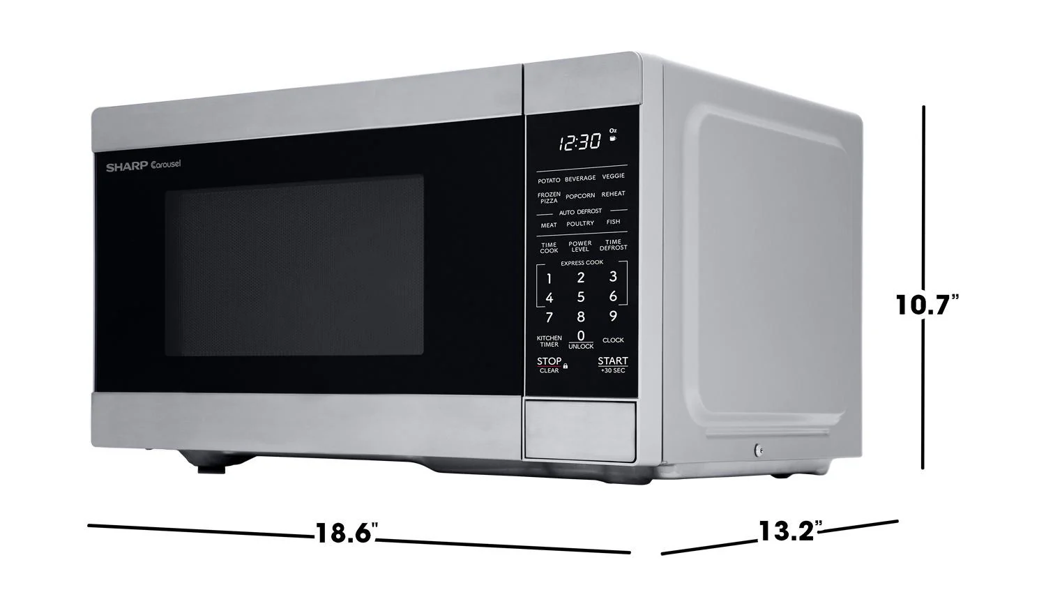 Sharp SMC0962KS Sharp 0.9 Cu. Ft. 900W Stainless Steel Countertop Microwave Oven - Image 7