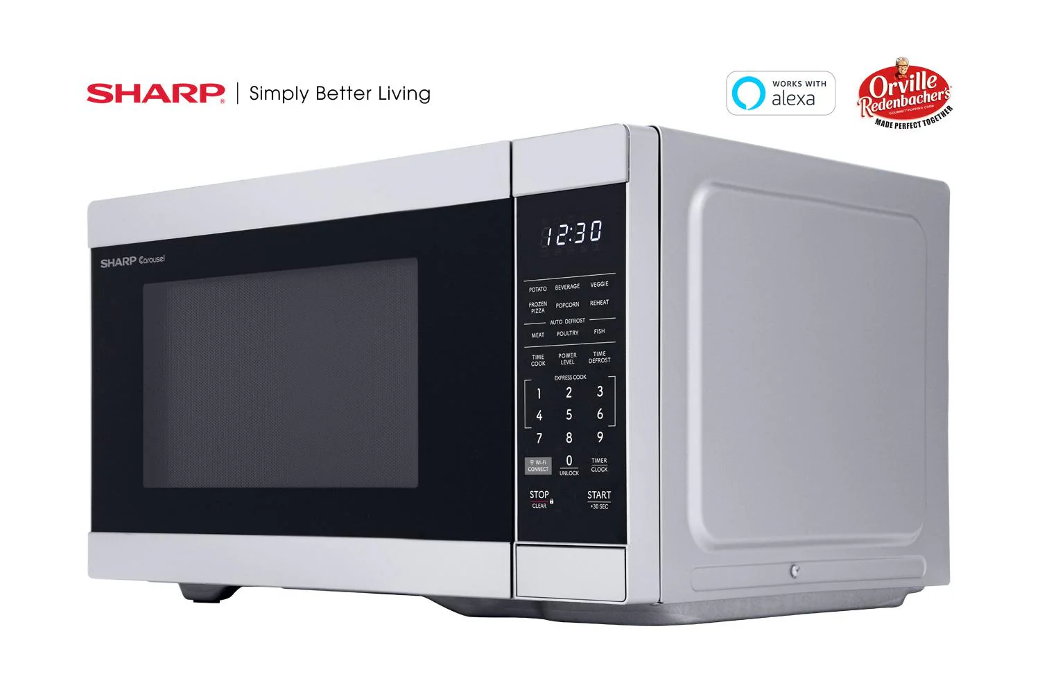 Sharp SMC1169KS Sharp 1.1 Cu. Ft. 1000W Smart Stainless Steel Countertop Microwave Oven - Image 3