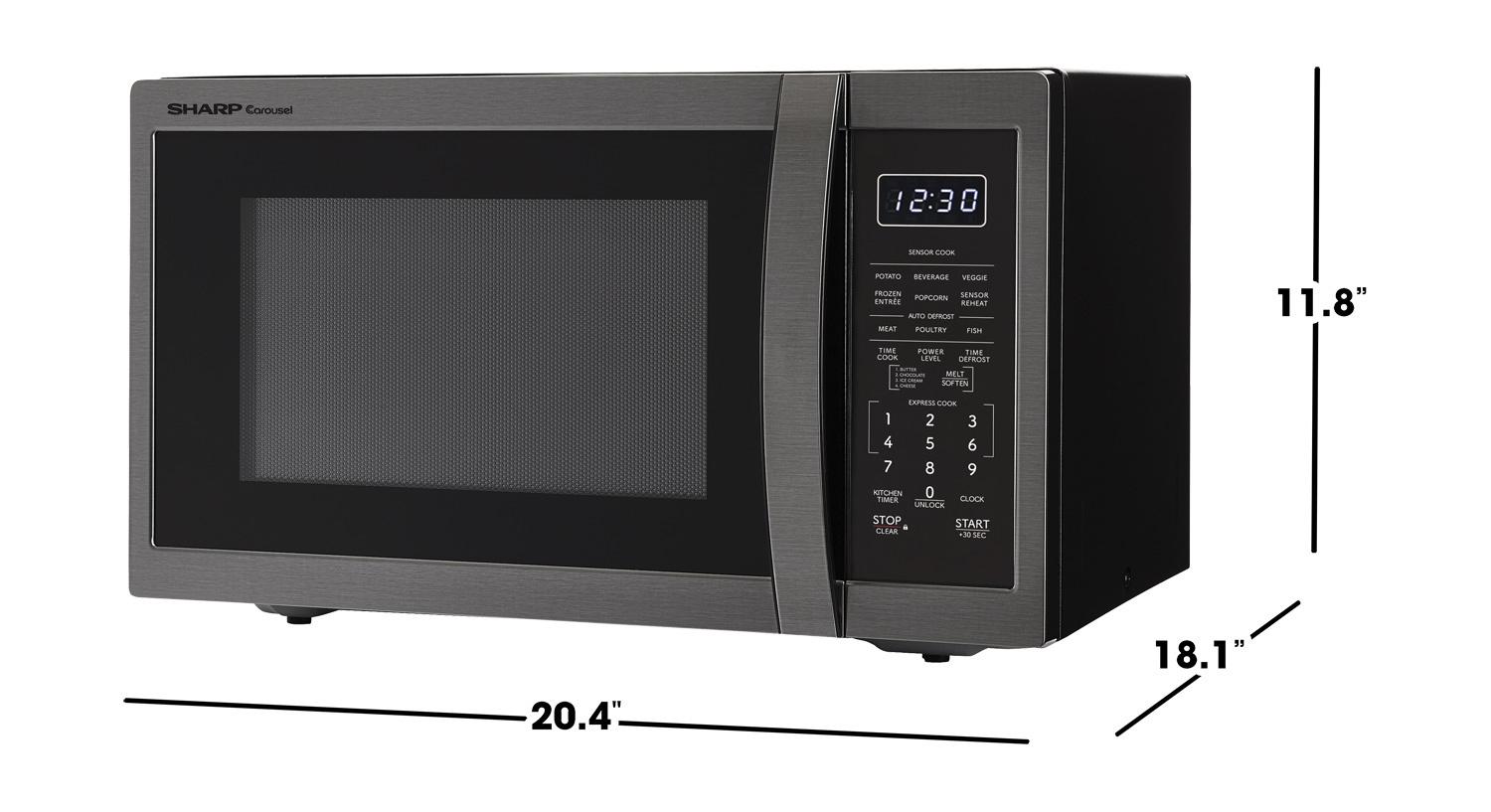 Sharp SMC1452KH Sharp 1.4 Cu. Ft. 1100W Black Stainless Steel Countertop Microwave Oven - Image 7