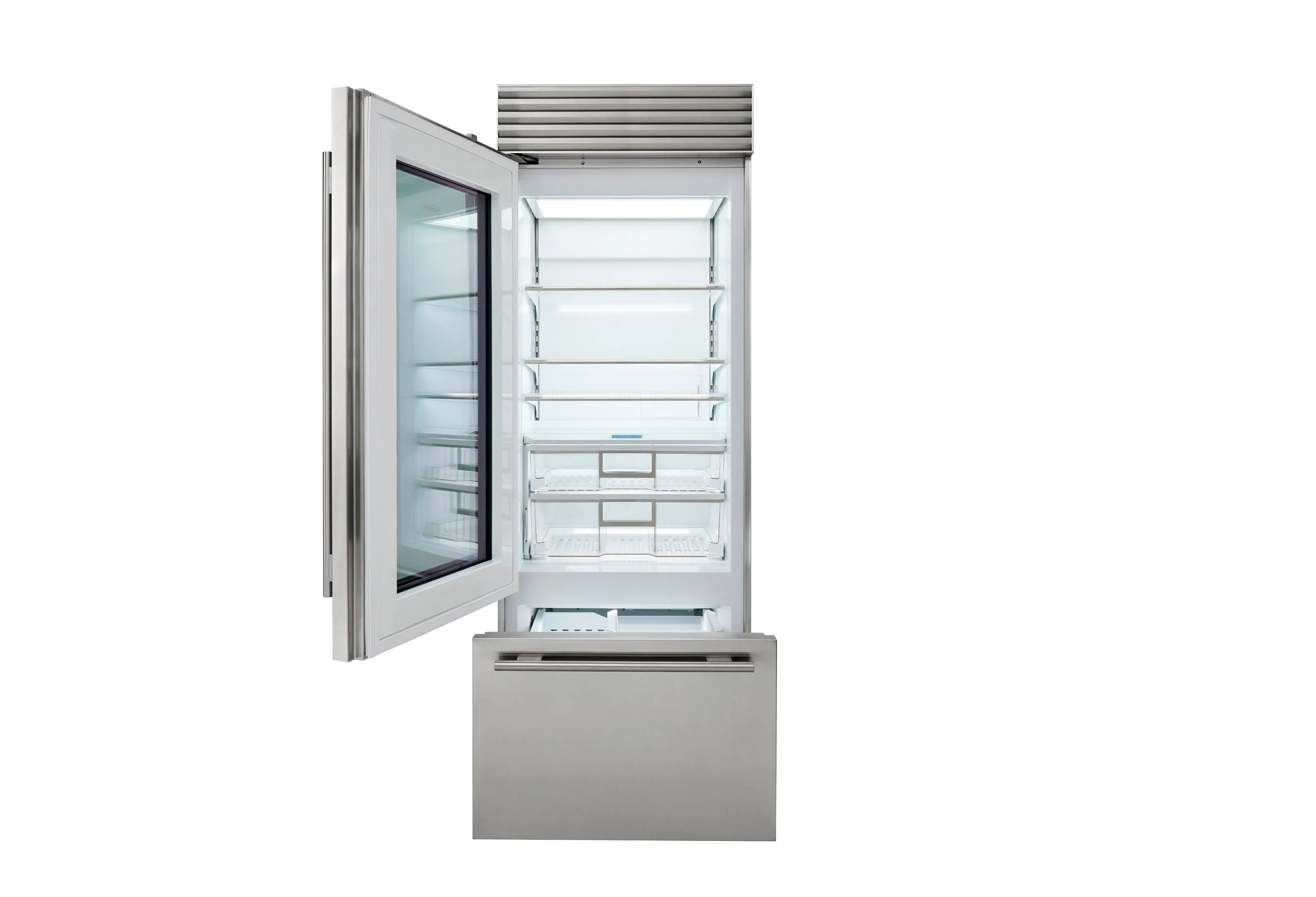 Sub-Zero CL3050UGSTL 30" Classic Over-And-Under Refrigerator/Freezer With Glass Door - Image 2