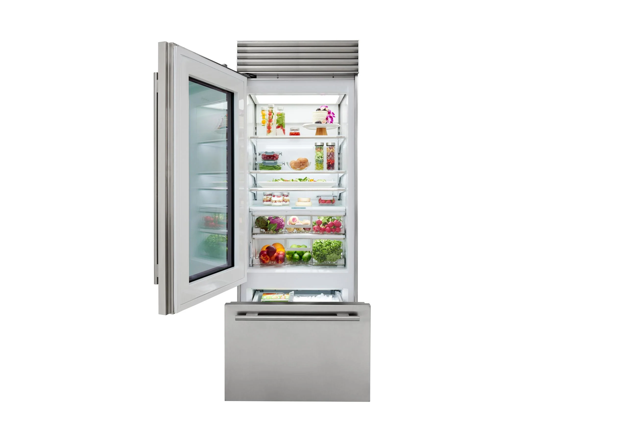 Sub-Zero CL3050UGSTL 30" Classic Over-And-Under Refrigerator/Freezer With Glass Door - Image 4