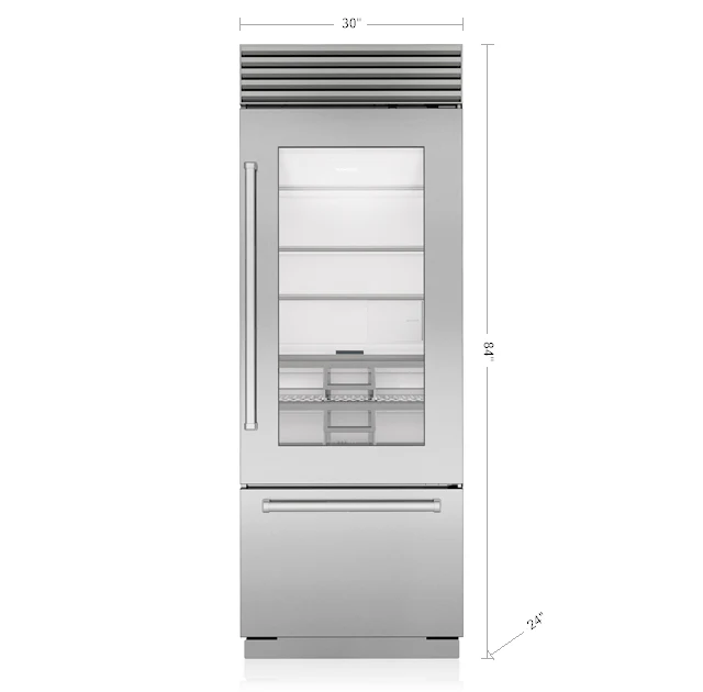 Sub-Zero CL3050UGSTR 30" Classic Over-And-Under Refrigerator/Freezer With Glass Door - Image 3