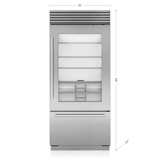 Sub-Zero CL3650UASTR 36" Classic Over-And-Under Refrigerator/Freezer With Glass Door - Image 3