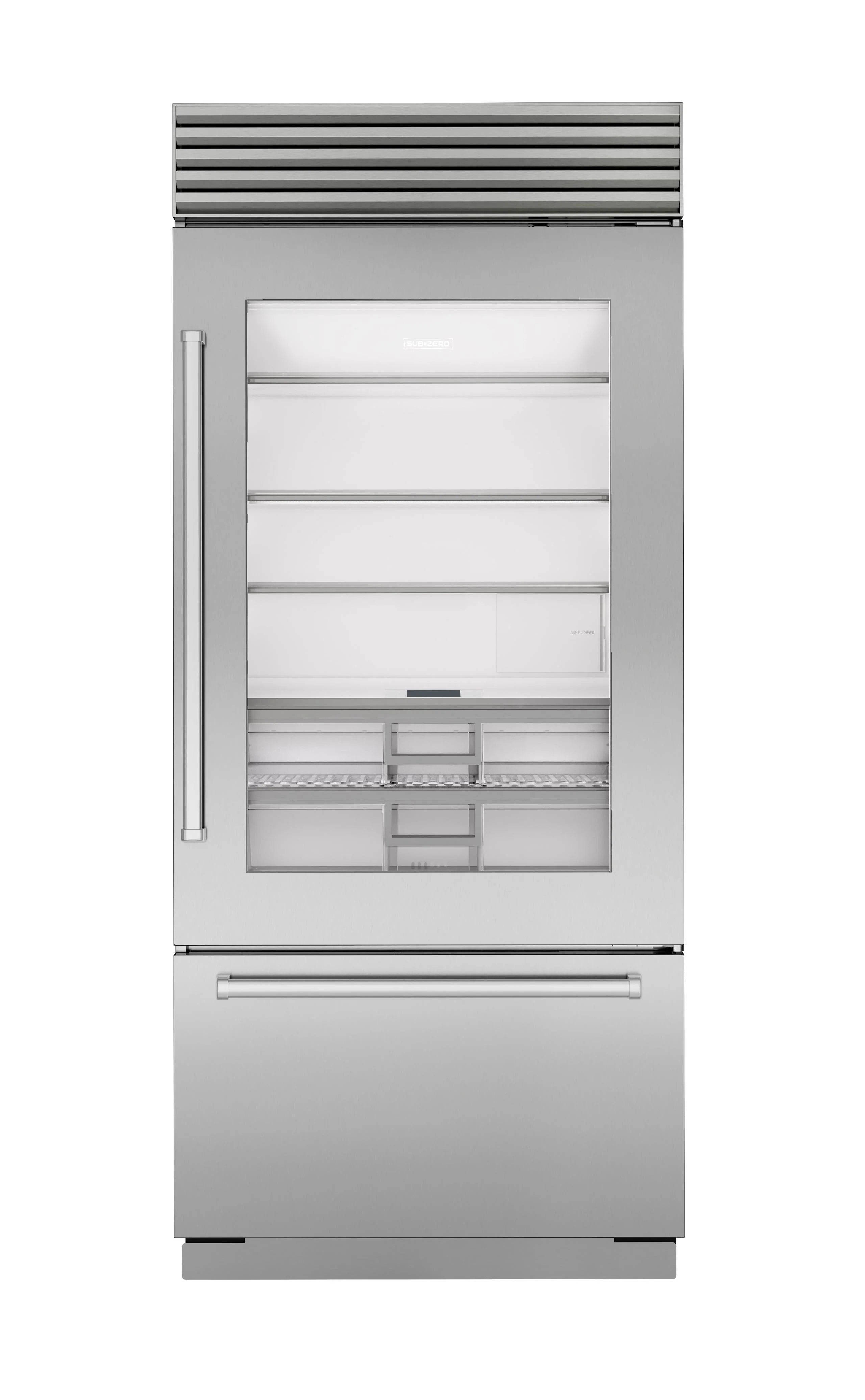 Sub-Zero CL3650UGSTR 36" Classic Over-And-Under Refrigerator/Freezer With Glass Door