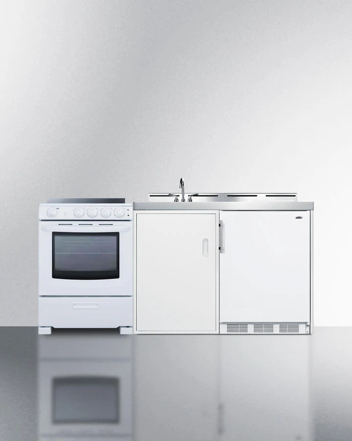 Summit ACK72ELSTW 72" Wide All-In-One Kitchenette With Electric Range - Image 2