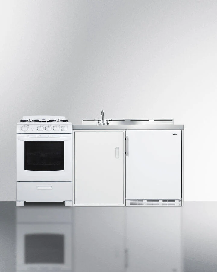 Summit ACK72GASW 72" Wide All-In-One Kitchenette With Gas Range - Image 2