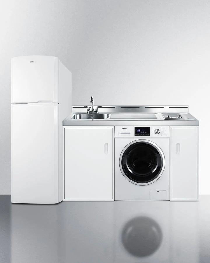 Summit ACKSPWD821G 83" Wide All-In-One Kitchenette With Washer/Dryer Combo