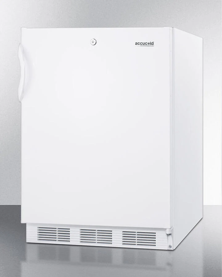 Summit AL650LWBI Built-In Undercounter Ada Compliant Refrigerator-Freezer For General Purpose Use, With Dual Evaporator Cooling, Cycle Defrost, Lock, And White Exterior - Image 2