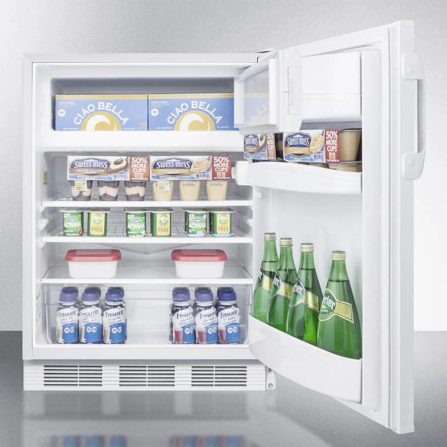 Summit AL650W Freestanding Ada Compliant Refrigerator-Freezer For General Purpose Use, With Dual Evaporator Cooling, Cycle Defrost, And White Exterior - Image 4