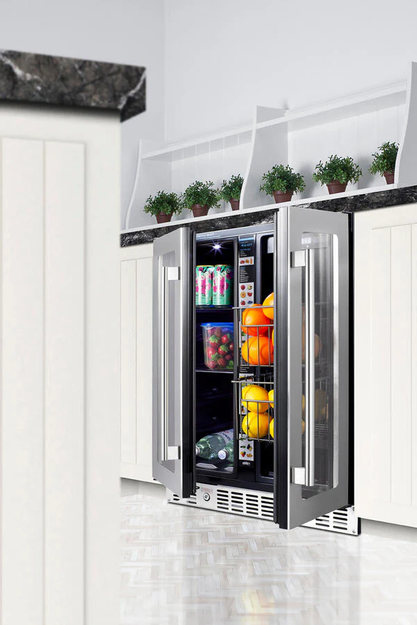 Summit ALFD24WBVPANTRY 24" Built-In Dual-Zone Produce Refrigerator, Ada Compliant - Image 9