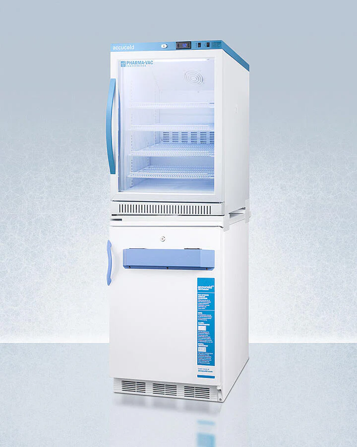 Summit ARG6PVVT65MLSTACKMED2 Stacked Combination Of Arg6Pv All-Refrigerator With Antimicrobial Silver Ion Handle And Hospital Grade 'Green Dot' Cord And Vt65Mlbimed2 Manual Defrost All-Freezer For Vaccine Storage - Image 2