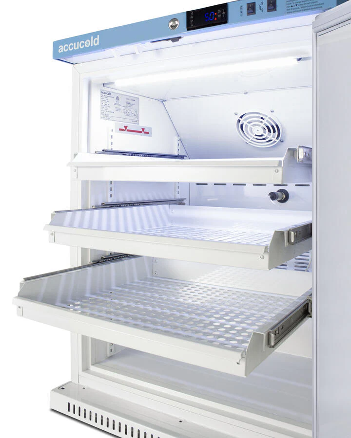 Summit ARS6PVDR Performance Series Pharma-Vac 6 Cu.Ft. Freestanding Ada Height All-Refrigerator For Vaccine Storage With Three Removable Ventilated Drawers, Antimicrobial Silver-Ion Handle, And Hospital Grade Cord With 'Green Dot' Plug - Image 5