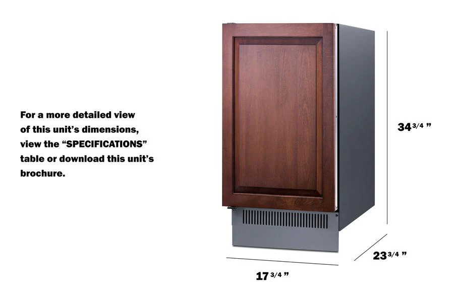 Summit BIM182IFLHD 18" Wide Clear Icemaker (Panel Not Included) - Image 3