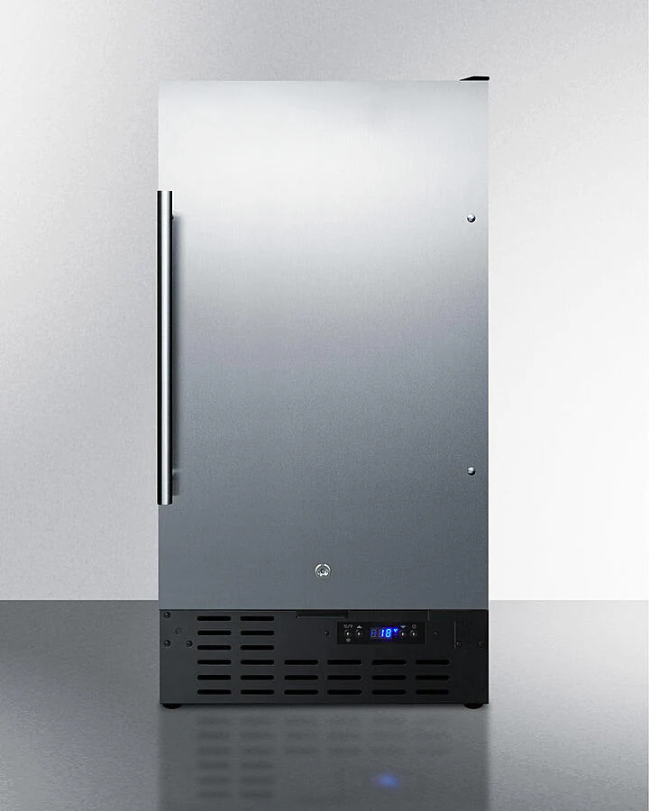 Summit BIM18SSADA 18" 8 Lb. Drain-Free Icemaker, Ada Compliant