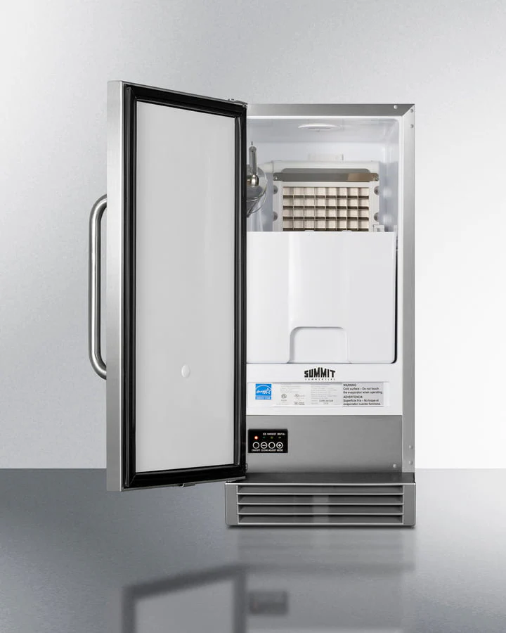 Summit BIM44GCSS 15" Wide 50 Lb. Built-In Undercounter Commercially Listed Clear Icemaker With Automatic Defrost, Internal Pump, And Complete Stainless Steel Exterior - Image 3