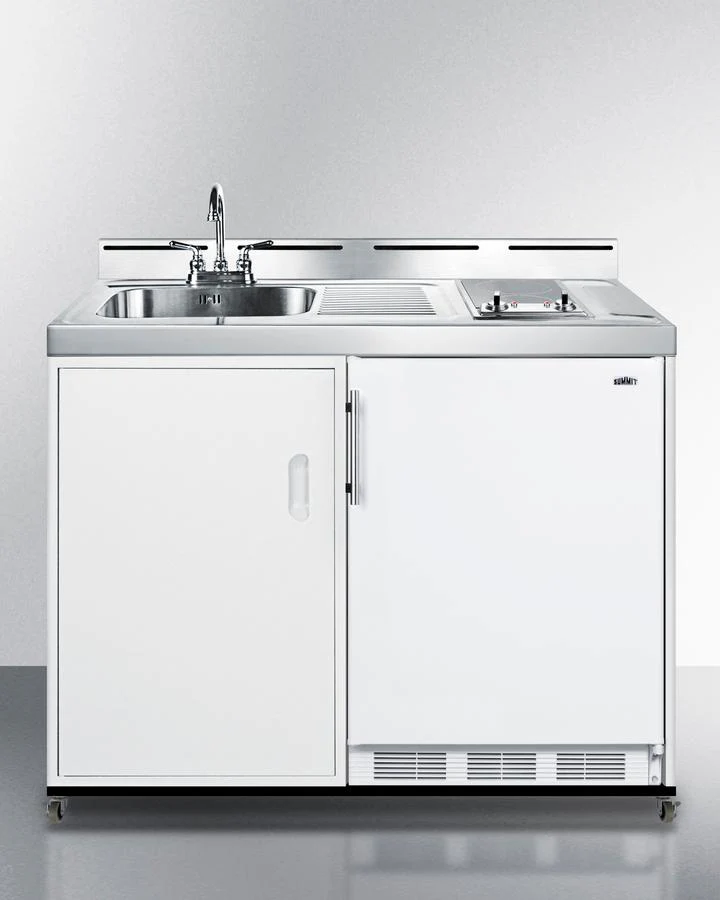 Summit C48ELGLASSPUMPMB 48" Wide Mobile All-In-One Kitchenette, No Plumbing Needed - Image 5