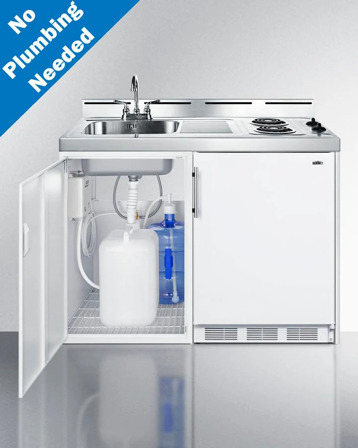 Summit C48ELPUMP 48" Wide All-In-One Kitchenette, No Plumbing Needed
