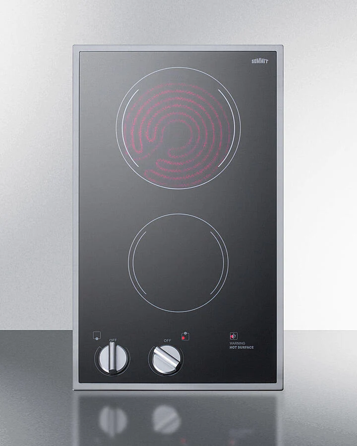 Summit CR2B12ST 12" Wide 115V 2-Burner Radiant Cooktop - Image 3