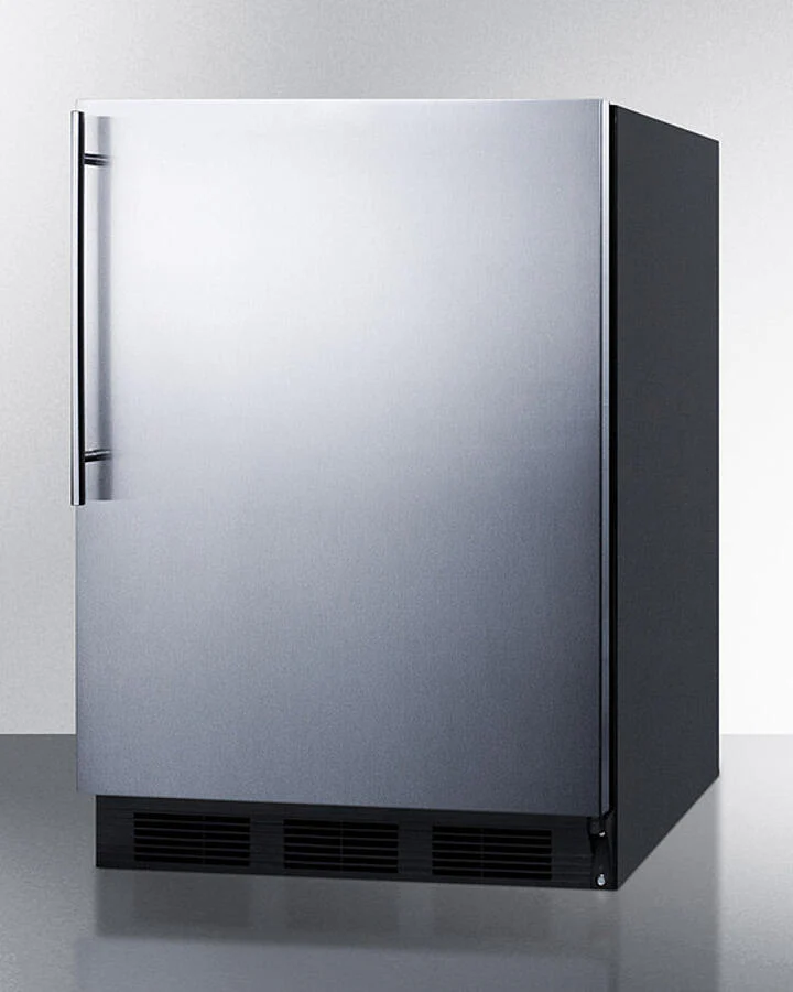 Summit CT663BKBISSHV Built-In Undercounter Refrigerator-Freezer For Residential Use, Cycle Defrost W/Deluxe Interior, Stainless Steel Wrapped Door, Thin Handle, And Black Cabinet - Image 2