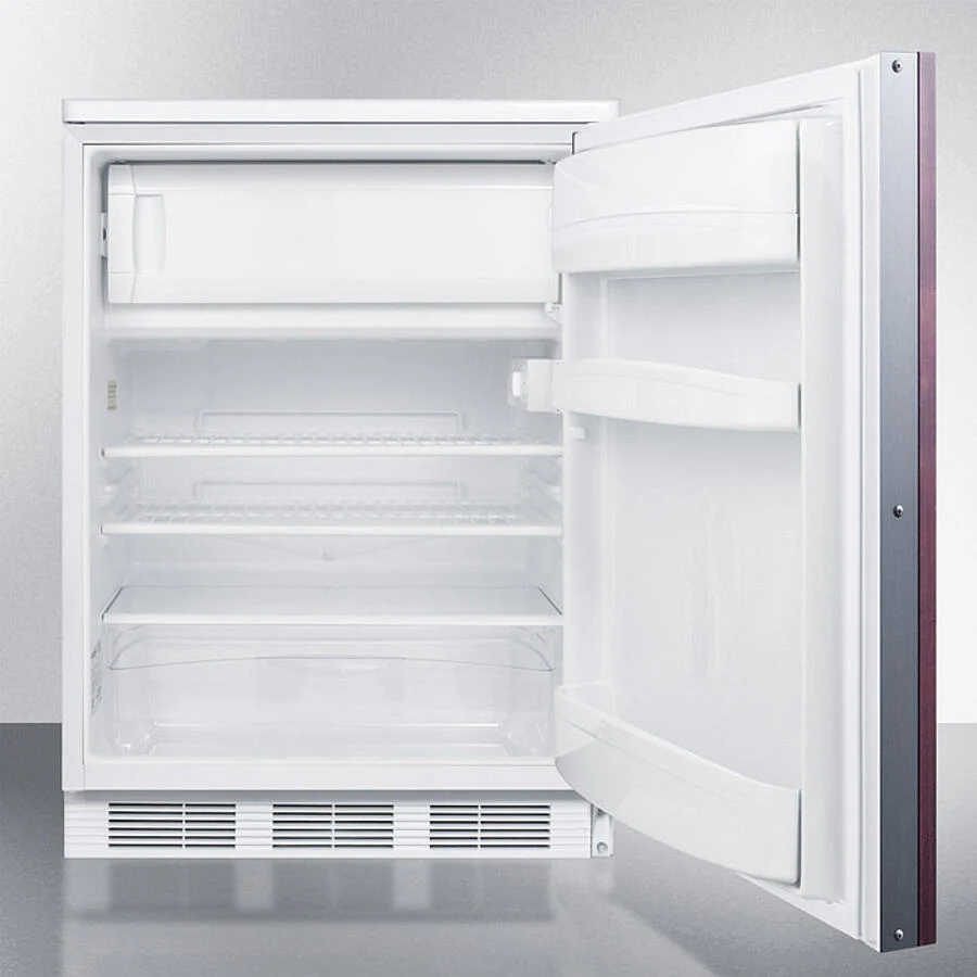 Summit CT66LWBIIF Built-In Undercounter Refrigerator-Freezer For General Purpose Use, W/Dual Evaporator Cooling, Lock, Integrated Door Frame For Overlay Panels, White Cabinet - Image 3