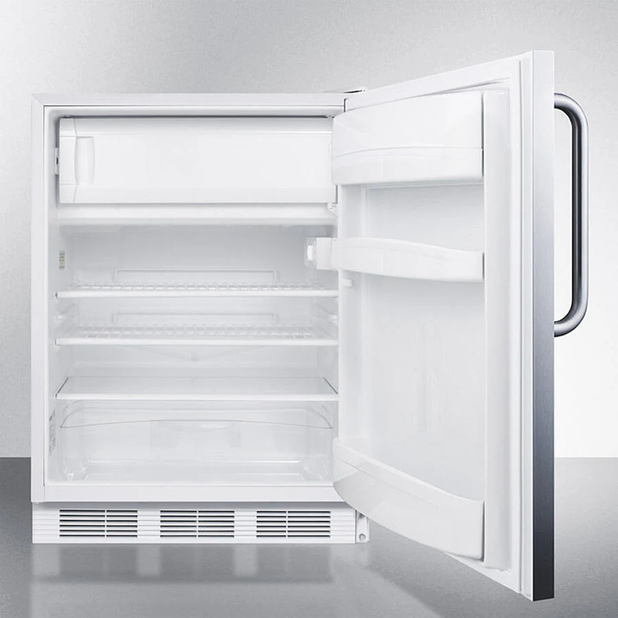 Summit CT66LWCSSADA Built-In Undercounter Ada Compliant Refrigerator-Freezer For General Purpose Use, W/Dual Evaporator Cooling, Cycle Defrost, Lock, And Ss Exterior - Image 3