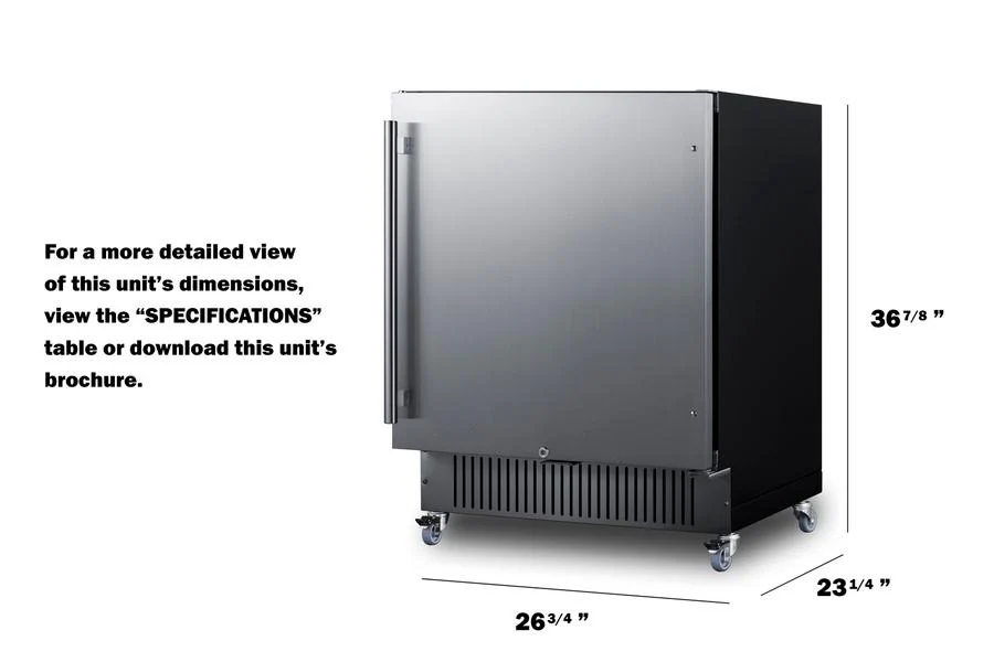 Summit FF27BSSCAS 27" Wide Mobile All-Refrigerator - Image 2