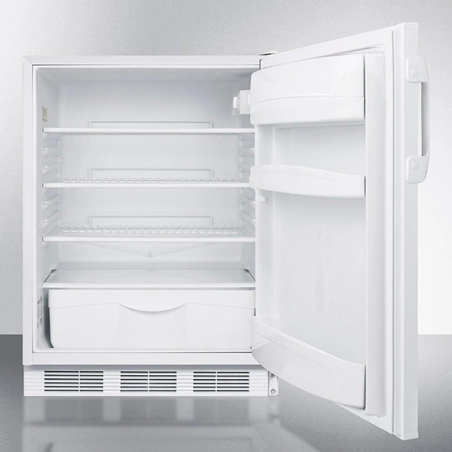Summit FF6LW7ADA Ada Compliant Commercial All-Refrigerator For Freestanding General Purpose Use, With Lock, Automatic Defrost Operation And White Exterior - Image 3