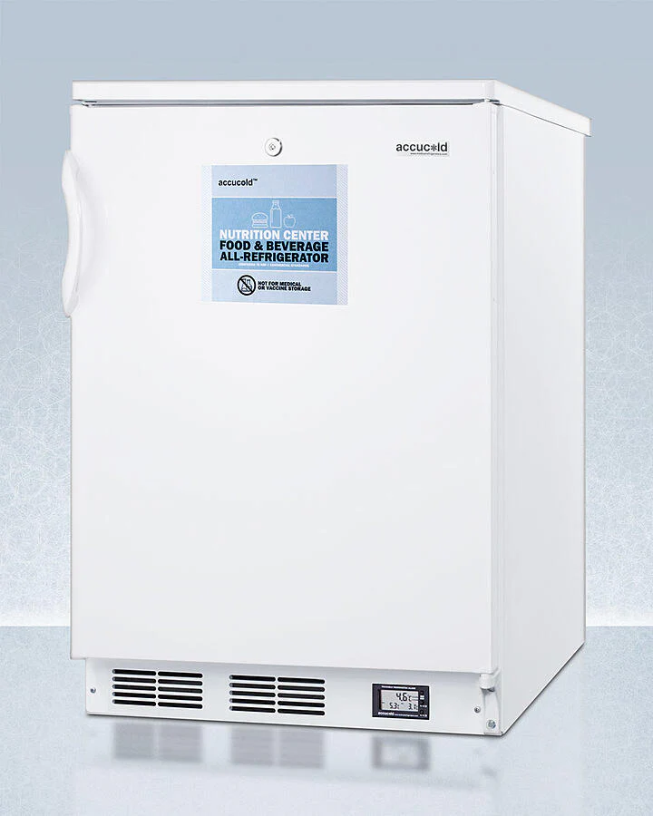 Summit FF6LW7NZ Commercially Approved Nutrition Center Series All-Refrigerator In White For Freestanding Use, With Front Lock And Digital Temperature Display - Image 3