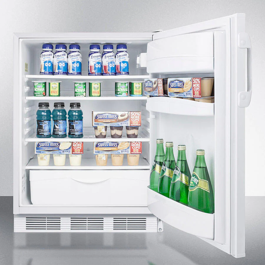 Summit FF6LWBI7ADA Ada Compliant Commercial All-Refrigerator For Built-In General Purpose Use, With Lock, Automatic Defrost Operation And White Exterior - Image 4