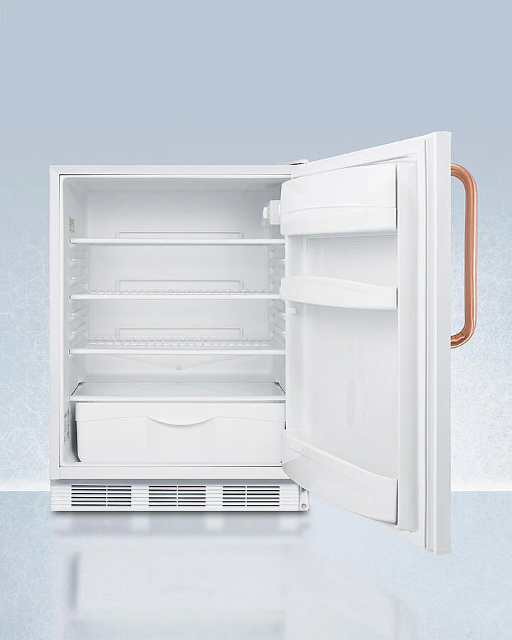 Summit FF6LWBI7TBCADA Ada Compliant Commercial All-Refrigerator For Built-In General Purpose Use, With Pure Copper Handle, Lock, Automatic Defrost Operation, And White Exterior - Image 3