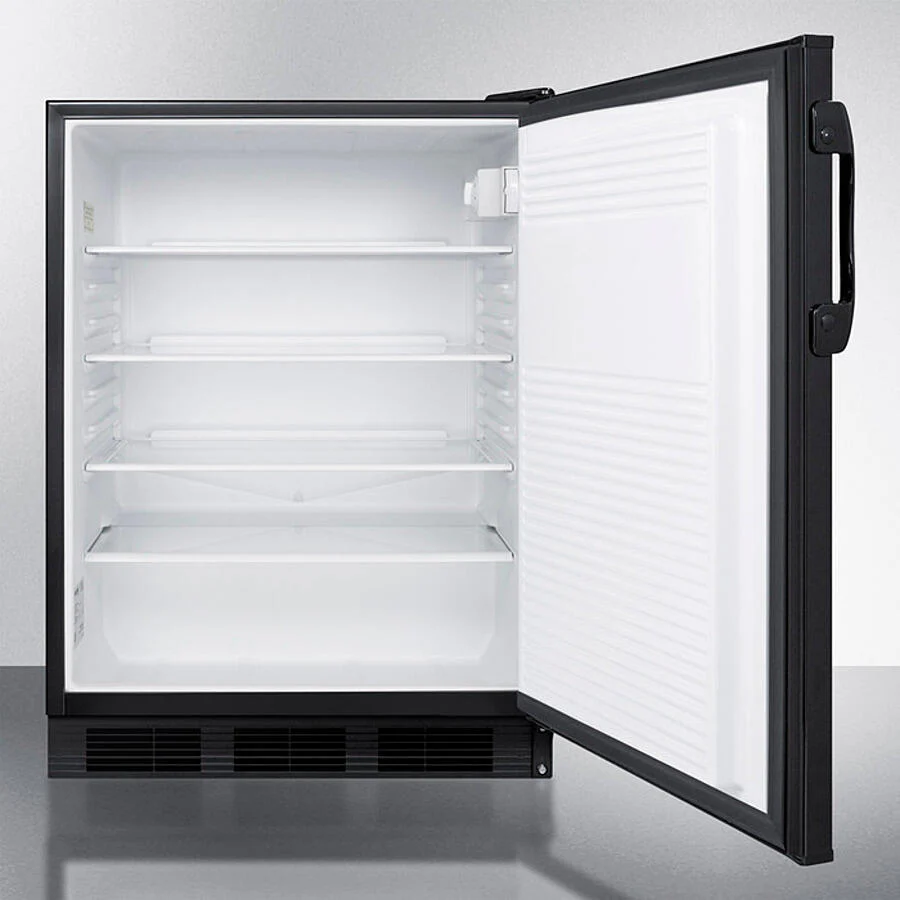 Summit FF7BK Commercially Listed Freestanding All-Refrigerator For General Purpose Use, With Flat Door Liner, Automatic Defrost Operation And Black Exterior - Image 3
