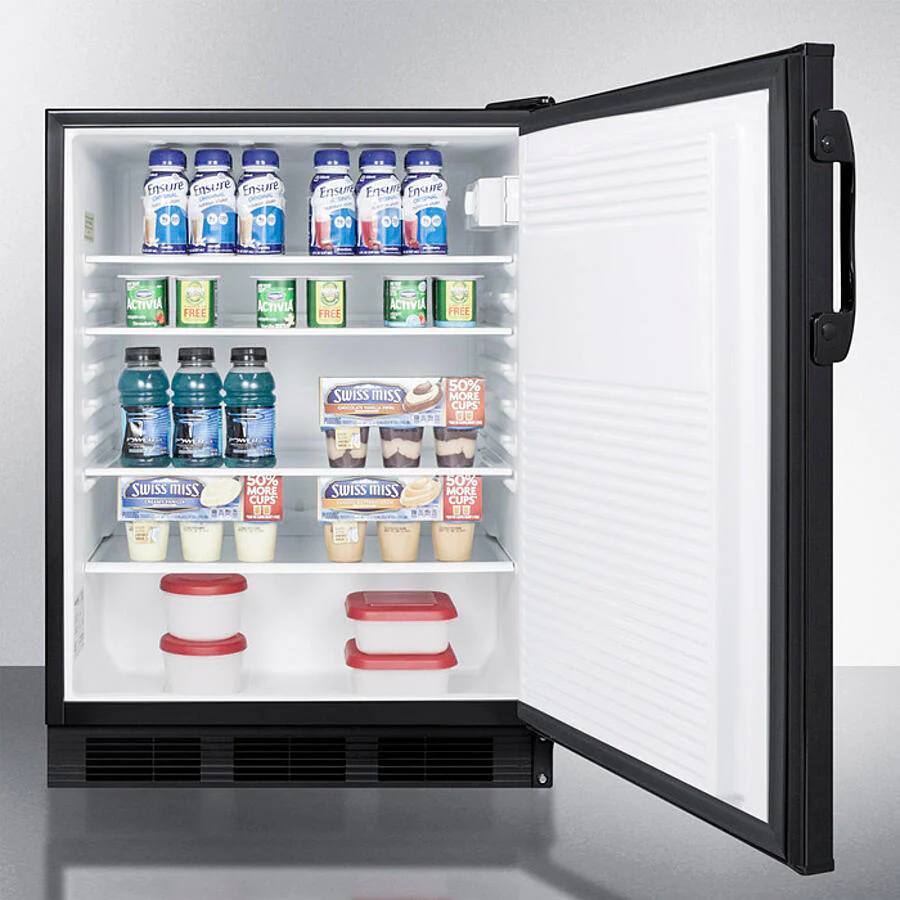 Summit FF7BK Commercially Listed Freestanding All-Refrigerator For General Purpose Use, With Flat Door Liner, Automatic Defrost Operation And Black Exterior - Image 4