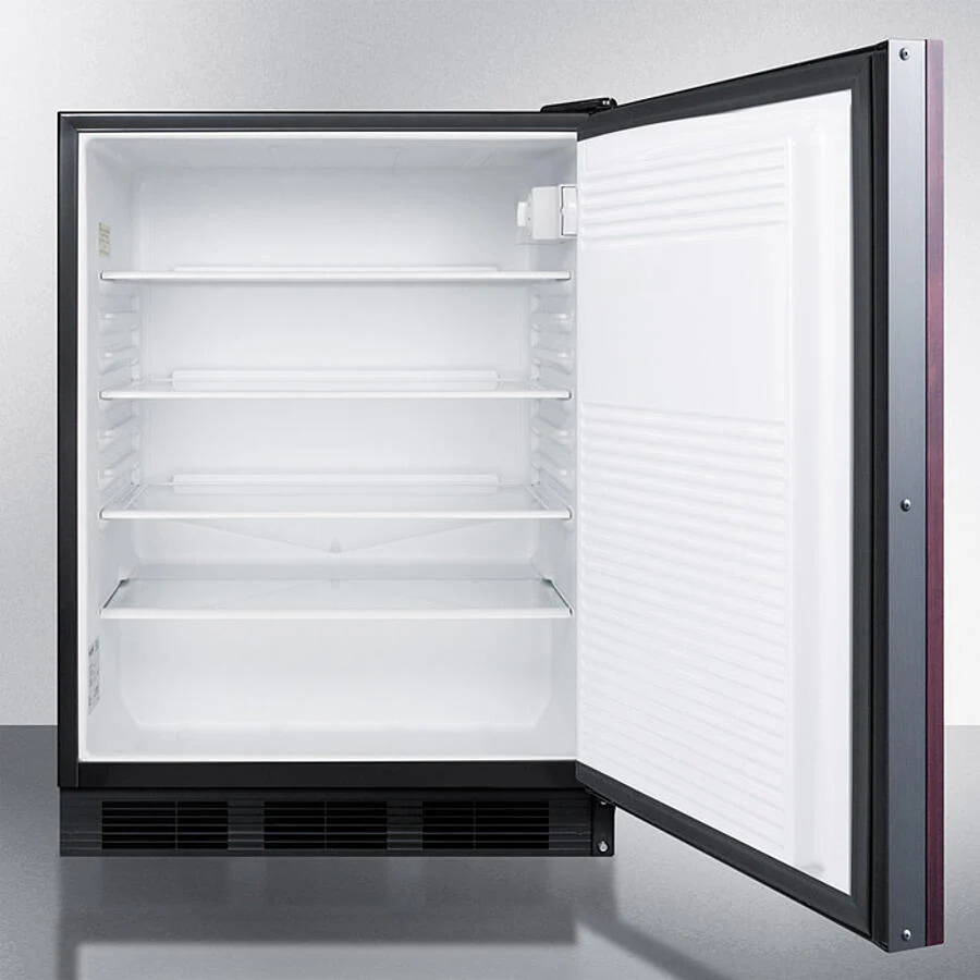 Summit FF7BKBIIF Commercially Listed Built-In Undercounter All-Refrigerator For General Purpose Use, Auto Defrost W/Panel-Ready Door And Black Cabinet - Image 3