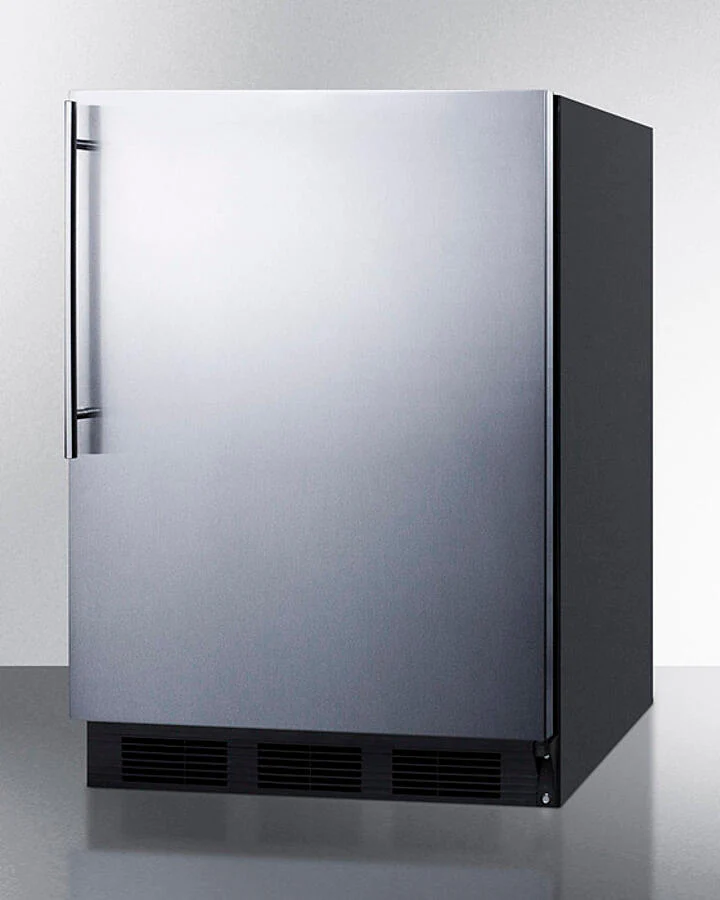 Summit FF7BKSSHVADA Ada Compliant Commercial All-Refrigerator For Freestanding General Purpose Use, Auto Defrost W/Ss Door, Thin Handle, And Black Cabinet - Image 2