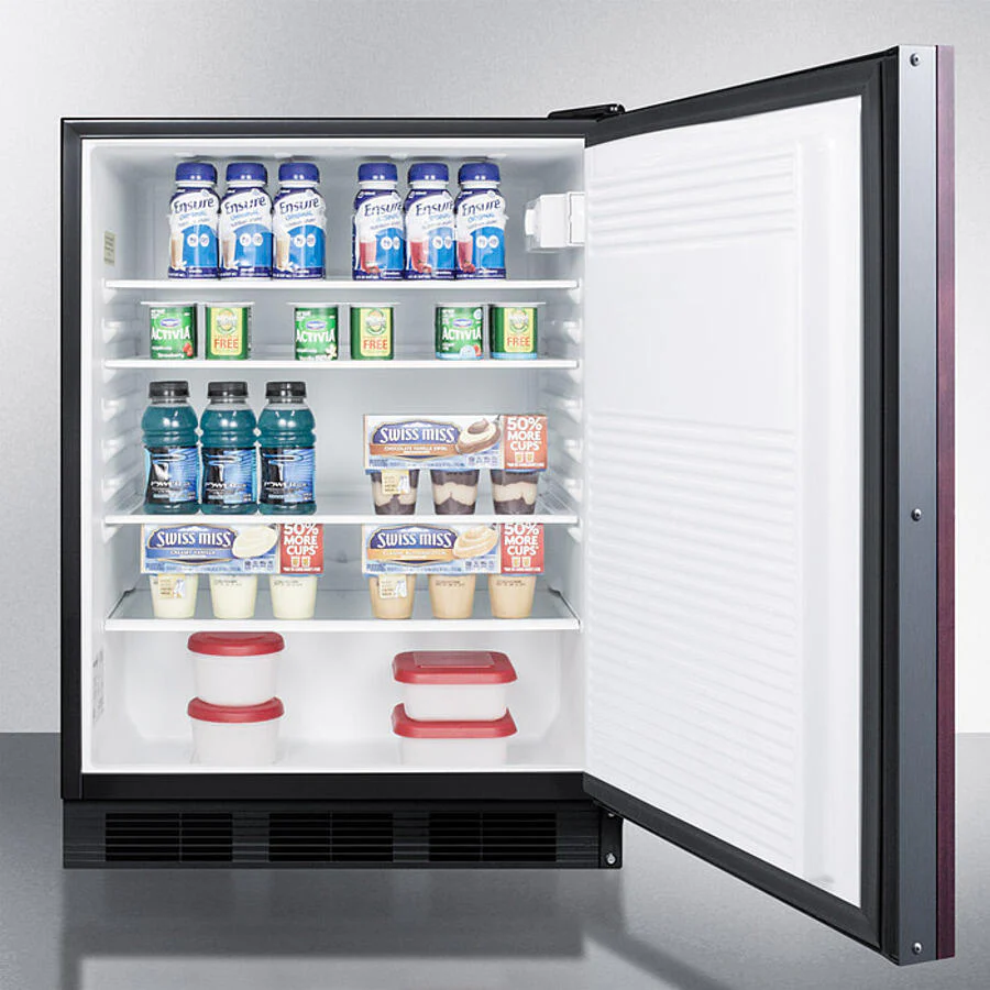 Summit FF7LBLKBIIFADA Ada Compliant Built-In Undercounter All-Refrigerator For General Purpose/Commercial Use, Auto Defrost W/Integrated Door Frame For Panels, Lock, Black Cabinet - Image 4